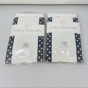 BABY BURPIES**2x Pack of 2...Gray/White $88